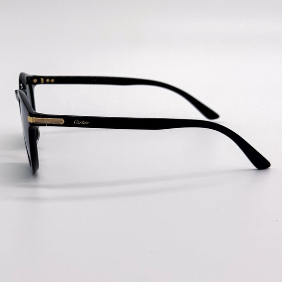 NEW CARTIER CT0010S 004 MEN BLACK ROUND SUNGLASSES - Picture 6 of 10